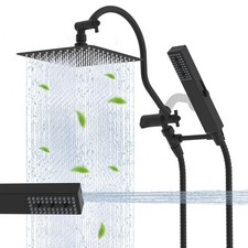 10 Inch All Metal Rainfall Shower Head With Handheld Spray Combo Extension Arm