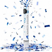 5X Party Popper 40 Cm Blau-Silber Konfetti-Kanone FüR Hochzeit, Geburtstag