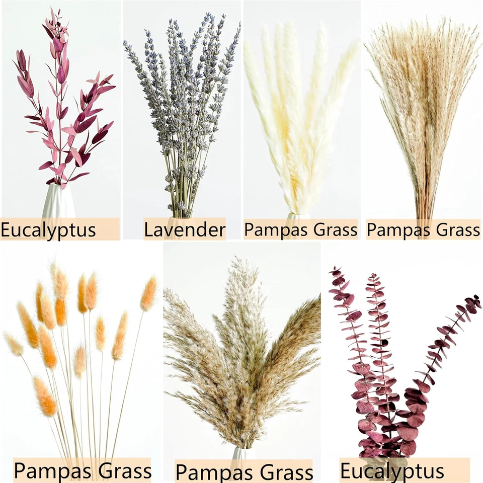Ramo de flores secas de otoño hierba pampeana decoración boho otoño arreglo floral hogar Foto 3 de 4