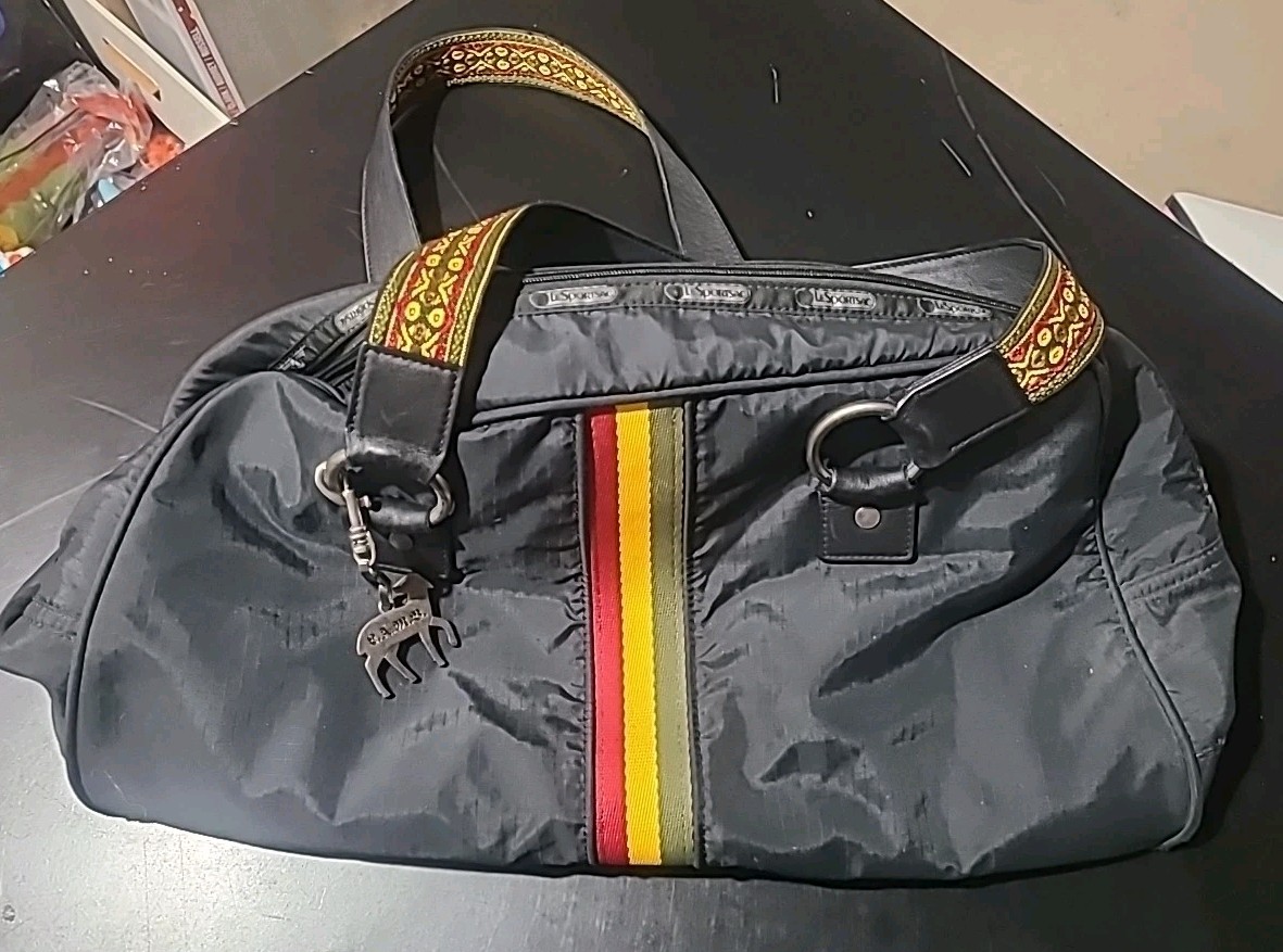 L.A.M.B. Y2K Gwen Stefani LeSportsac RARE Duffle Rasta Bag Leopard