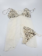 Seductive Wear Animal Print Chiffon Negligee Panty Y2K Medium M String Thong