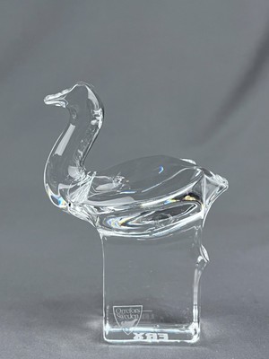 Vtg Modernist Gunnar Cyren Orrefors Ostrich 4 1/2'' Figurine/Paperweight Signed