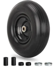 GICOOL 13 Wheelbarrow Tire, 4.00-6 Flat-free Solid Tire and Wheel, with 5/8 o...