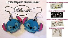 Stitch Earrings - Stitch Necklace Lilo OPTIONS Hypoallergenic OR Clip On