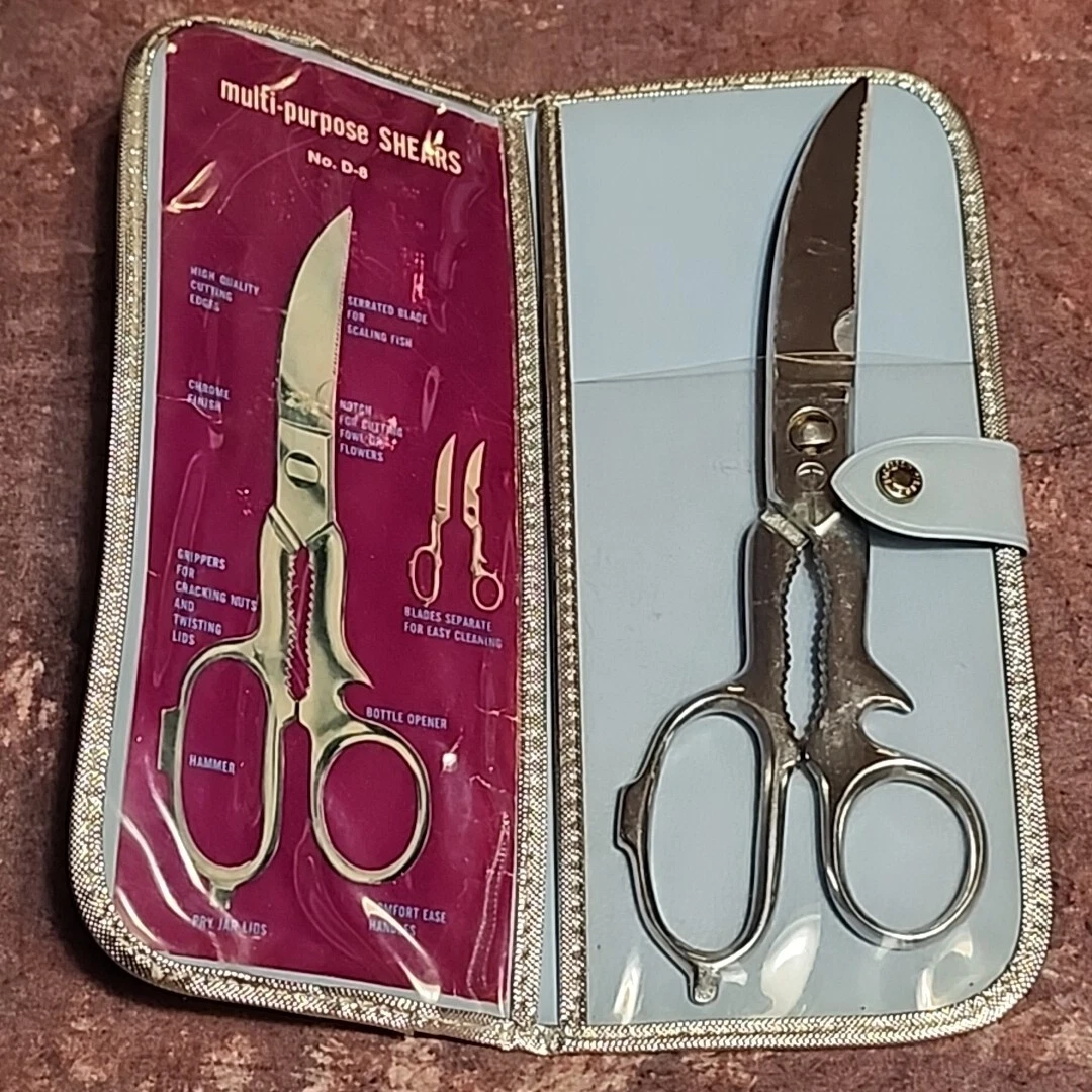 Vintage 8 1/2 overall Italy Poultry Kitchen Scissors Shears With Case
Opens in a new window or tab
