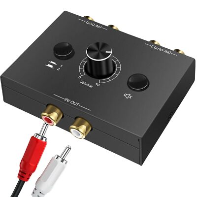 RCA Cinch Stereo Audio Switch 21-IN-12-Out R/L Stereo Audio Switcher mit Volu...