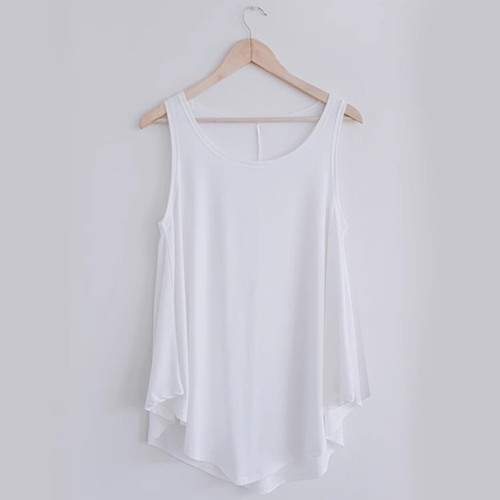 Mujeres Bambú Sin mangas Fluida Camiseta sin mangas Túnica Escote Blusa Suelta - Imagen 14 de 14