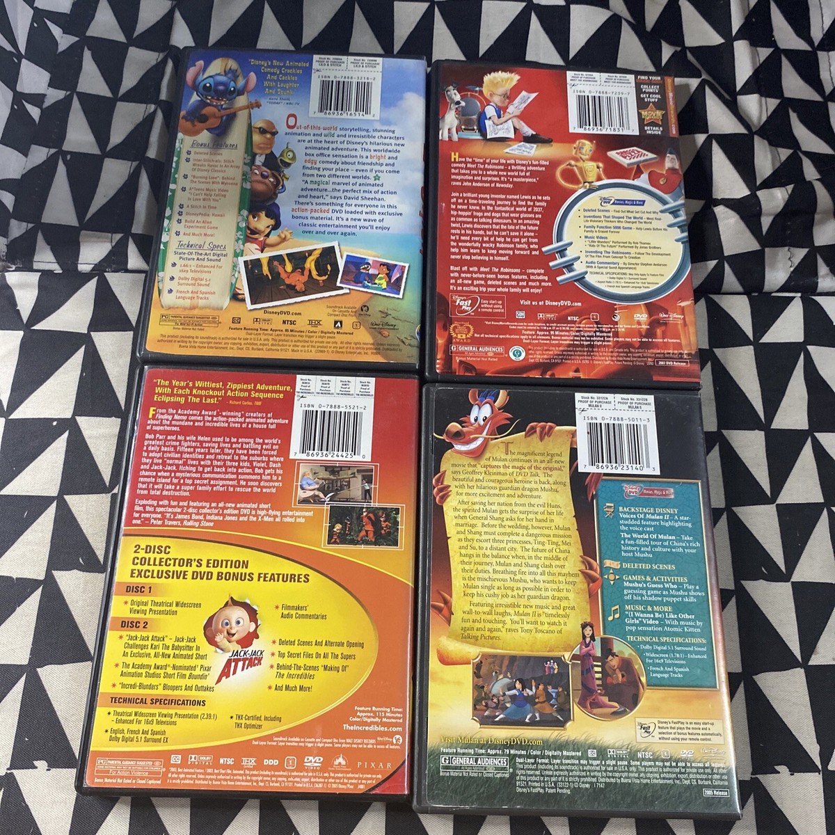 Disney - mi610* DVD Disney Dvd Lot : Mulan II LILO & Stitch Meet The Robinsons