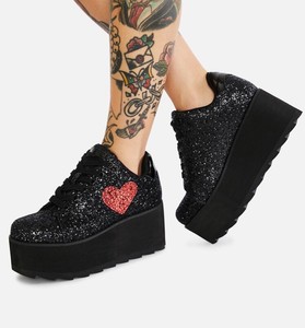black lala platform sneakers