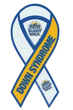 Magnetic Bumper Sticker - Down Syndrome (Down's) - Ribbon Shaped Support Magnet
