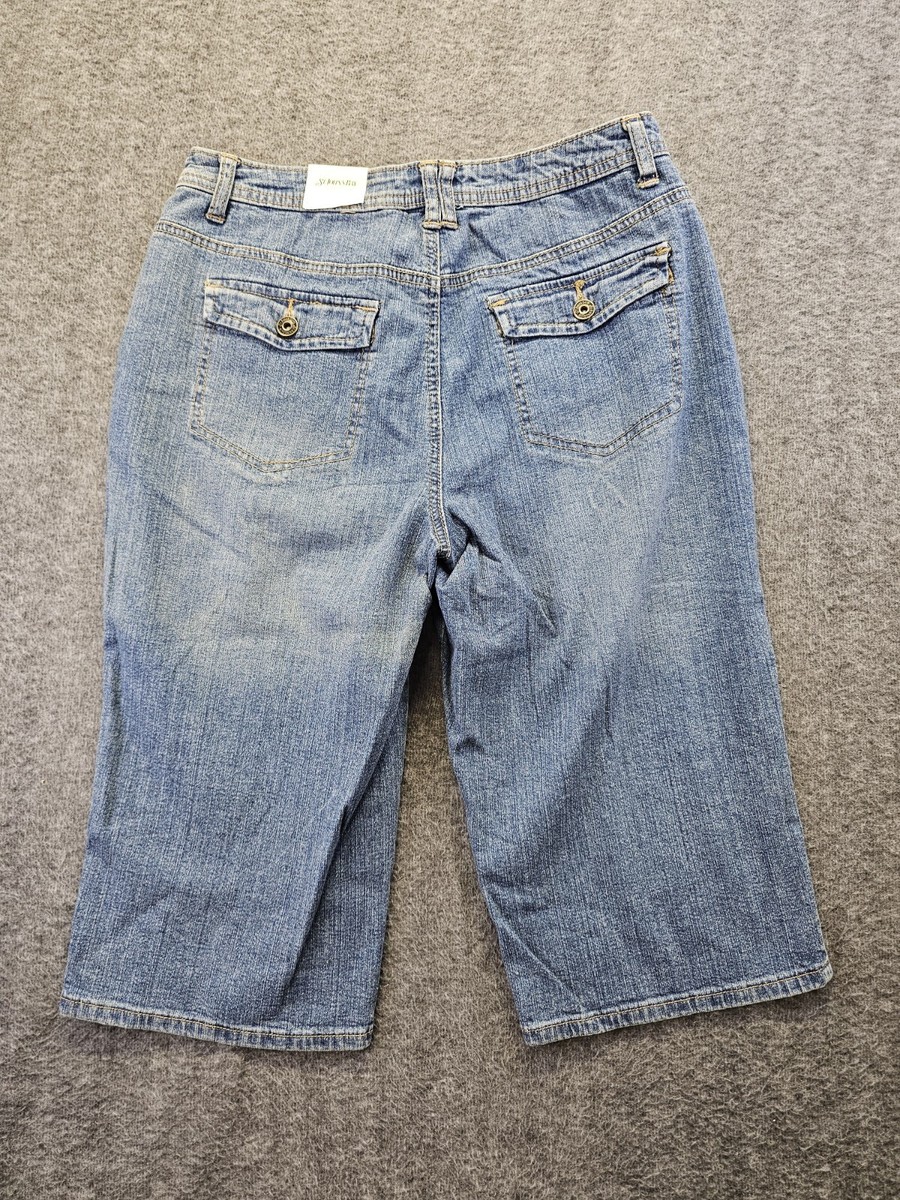 St Johns Bay Capri Jeans Mid Rise Womens Size