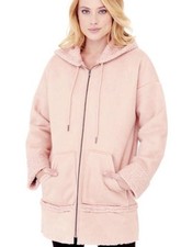 Bnwt Genuine Guess Womens Pink Hooded Coat Size M Or Size 12-14