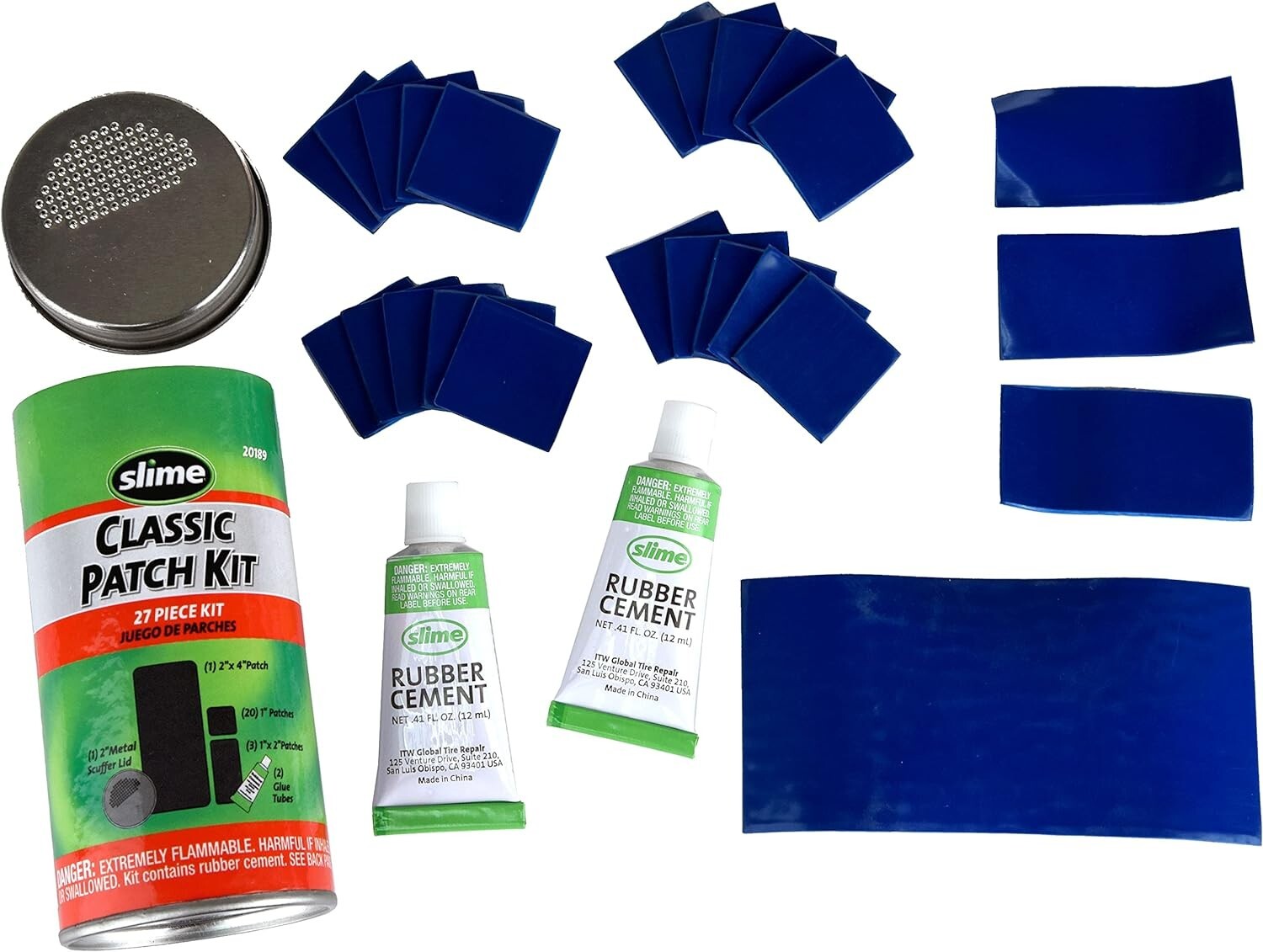 Versatile Tire Repair Kit Patches, 27Piece Repair for Wheelbarrows