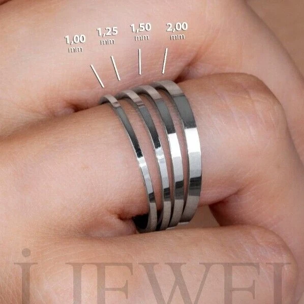 Stackable Thin Platinum Womens Wedding Band Thumb Spacer Ring