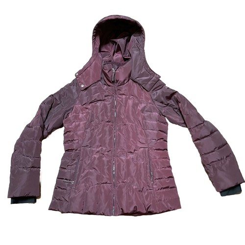 Down Filled Winter Coat w/Hood ZeroXposur Womans Burgundy Size M VERY WARM - Picture 3 of 5