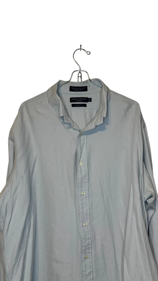 Camisa Daniel Cremieux Para Hombres Ajuste A Medida Mezcla Seda Abotonada Manga Larga Azul XL Foto 4 de 4