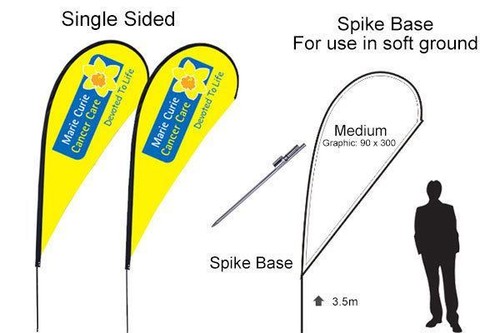 Custom 3.5M Teardrop Flags Flying Banner Spike base cross base tyre base - Picture 10 of 15