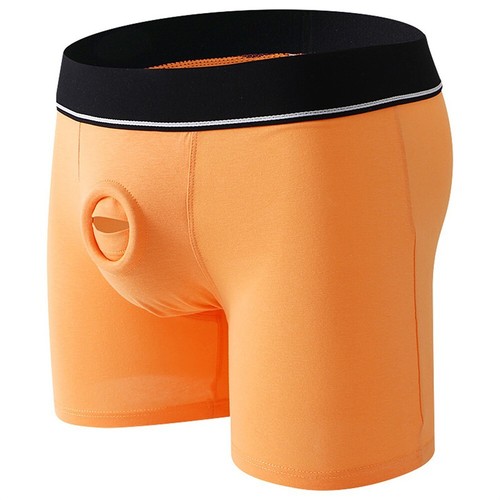 Herren Unterhose Open Pouch Loch Boxershorts Cockring Baumwolle Unterwäsche Boxershorts - Bild 21 von 45