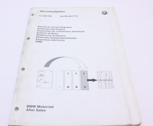 Genuine OEM BMW K1200RS Electric Circuit / Wiring Diagrams Manual with Fold-Outs