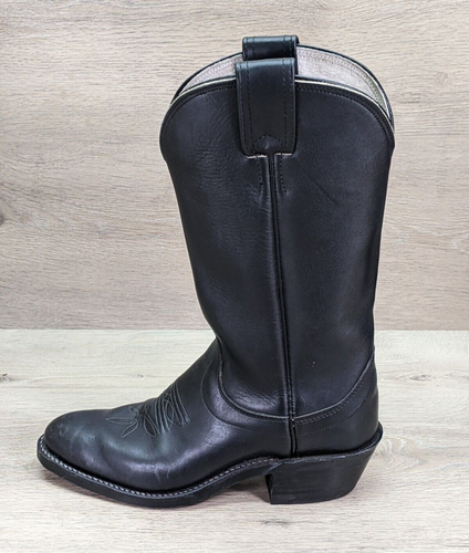 Olathe Boot Company Leather Cowboy Western Ranch Boots 6.5C Kansas Black - Picture 6 of 14