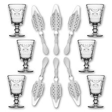 6x La Rochere Absinth Glas Versailles 200ml + 6x Absinth Löffel Losanges41