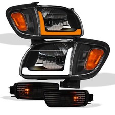 Topline For 01-04 Tacoma Switchback Sequential Led Headlightscornerbumper Blk