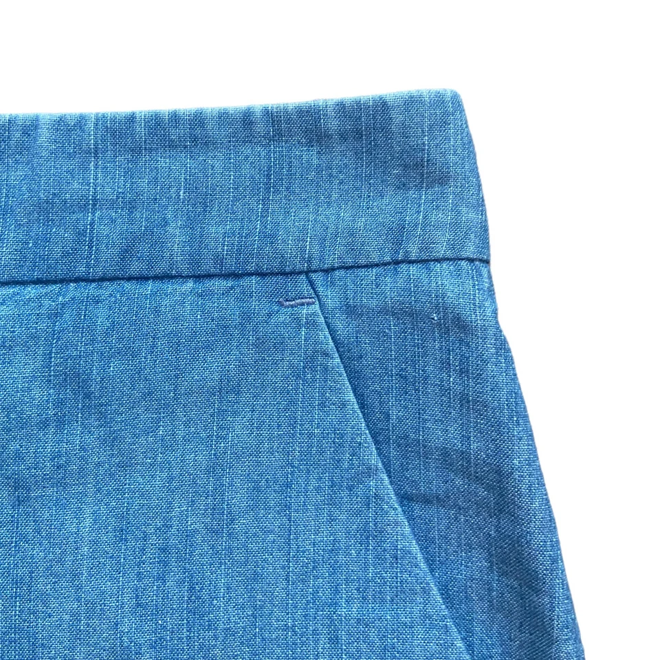 Club Monaco Light Blue Cotton Chino Chambray Mini Preppy Casual Shorts Size 00 - Image 2 of 4