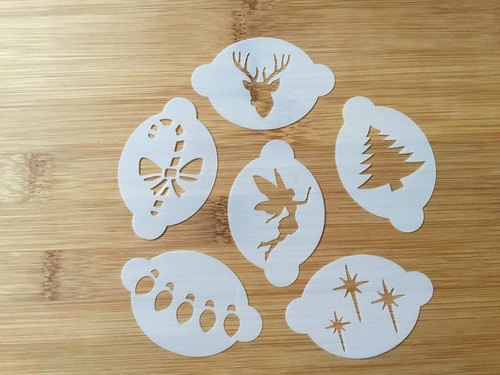 6er SET weihnachtliches Thema Gesichtsmalerei Schablonen waschen/Wiederverwenden für nur £ 8 SCHNÄPPCHEN - Bild 2 von 6