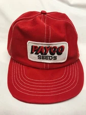 VINTAGE Payco Seeds 80s Hat Snapback Trucker Farmer Red Cap