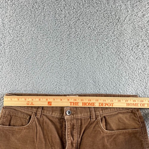 Club Monaco Pants Mens 36x32 Brown Chino Corduroy Button Fly Straight Leg 37x28 - Picture 10 of 17