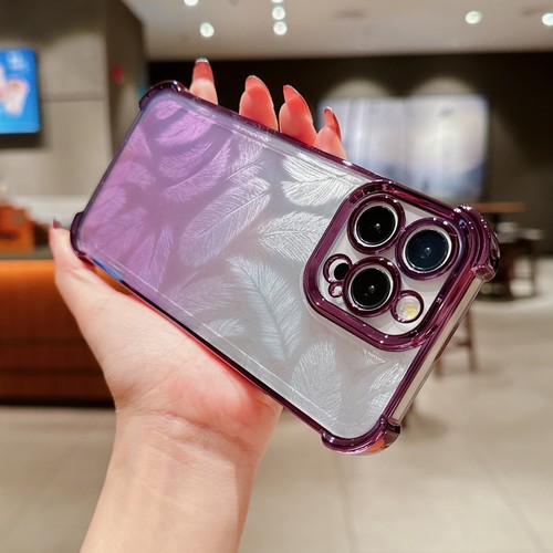 For iPhone 15 14 13 12 Pro Max 11 Plume Galvanic TPU Shockproof Case Cover - Picture 8 of 21