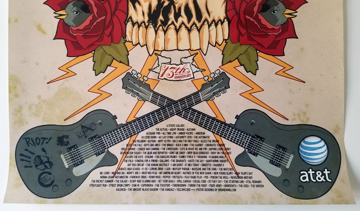 Vans Warped Tour 2007 Lineup Poster Paramore Circa Survive Coheed