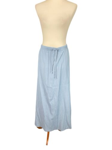 Islander Blue Gauze Maxi Skirt Plus Size 3X Light Flowy Vacation Travel NWT