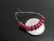 Genuine Red Ruby Gemstone Button Rondelle Smooth 4mm x 3mm Loose 10 BEADS