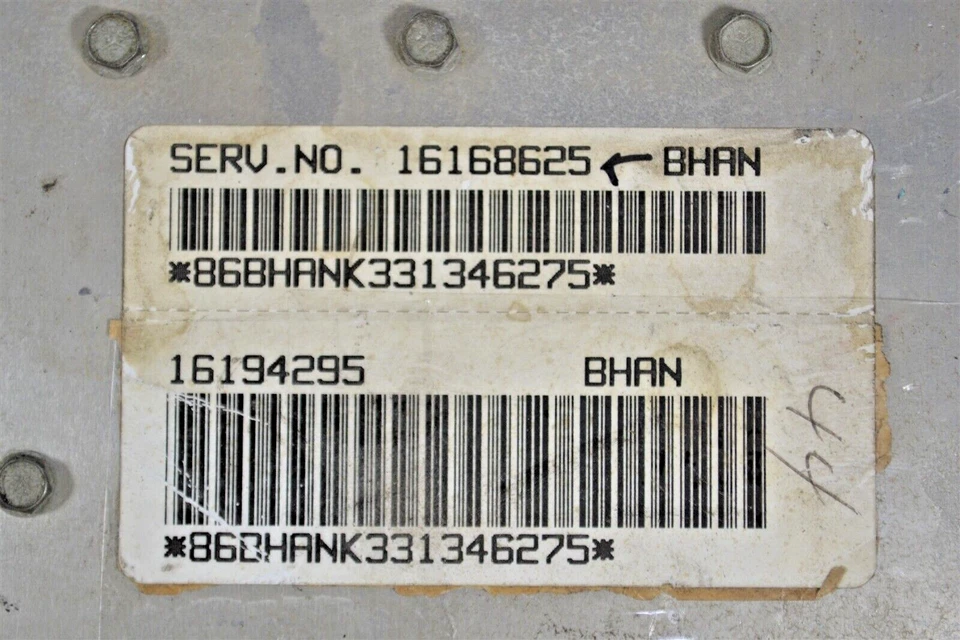 Unidad de control del motor 16168625 GMC, CHEVY S10 BLAZER 93-94 4,3 L ECU OEM 2H3 403 B6 Foto 2 de 4