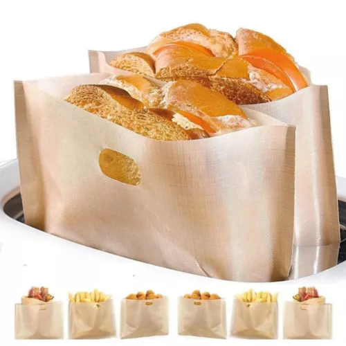 5-50PCS Toaster Bag Gluten Free Heat Resistant Sandwich Bread Pizza Pouch Bags