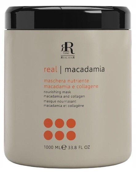 RR LINE Macadamia Star Nourishing Mask – Mit Macadamia & Collagen, 33.8 Oz (1 Liter), Pflegende Haarmaske