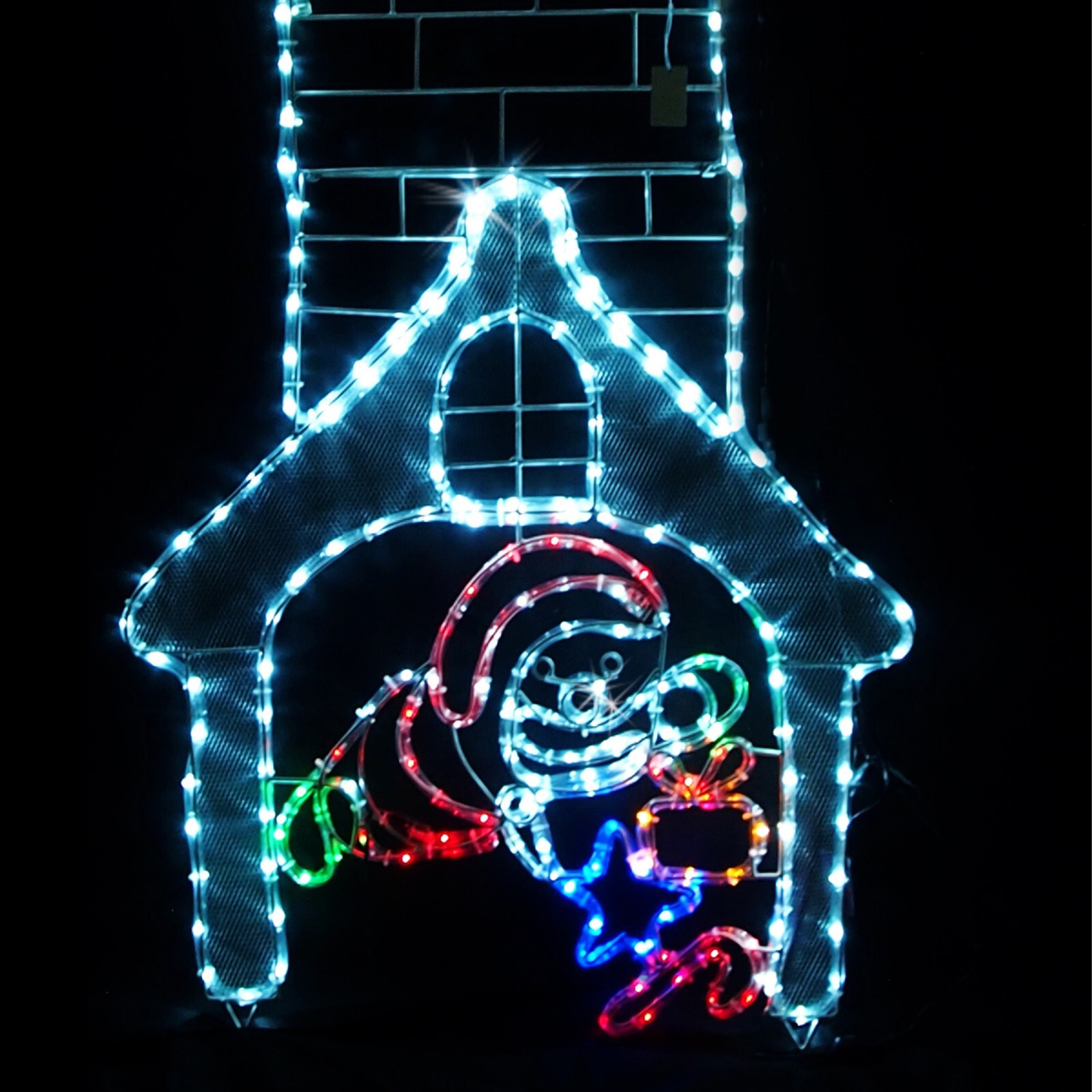 1.5m SANTA Claus Up & Down CHIMNEY LED Ropelight Flashing Light