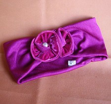 1568/ALEXANDRE/Bandana IN Maglia E Fiore Velour Fucsia