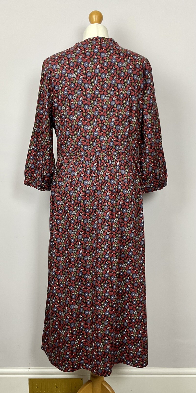 SEASALT Lamorna Woods red blue ditsy floral print midi dress M/L eBay