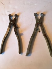 cow ear tag tool/pliers lot of 2 good shape made in usa metal for livestock