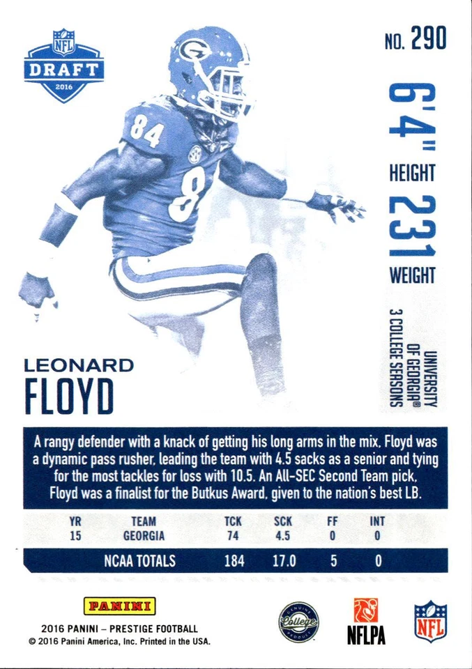 2016 Panini Prestige #290 Leonard Floyd - Image 2 of 2