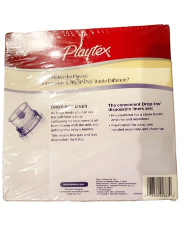 Playtex Nurser Drop-Ins 4oz 8oz Bottle Feeding Set Slow Flow Reduce Colic Sealed - Picture 4 of 5