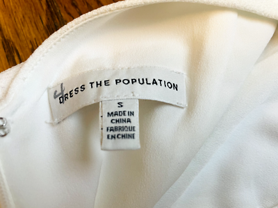 Dress The Population Size S Livia Sophisticated Ivory Fit/Flare Dress $198  NEW | eBay
