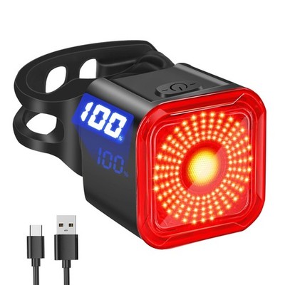DARKBEAM Bike Tail Light with LED Display Screen, USB-C Mini, Red+Black