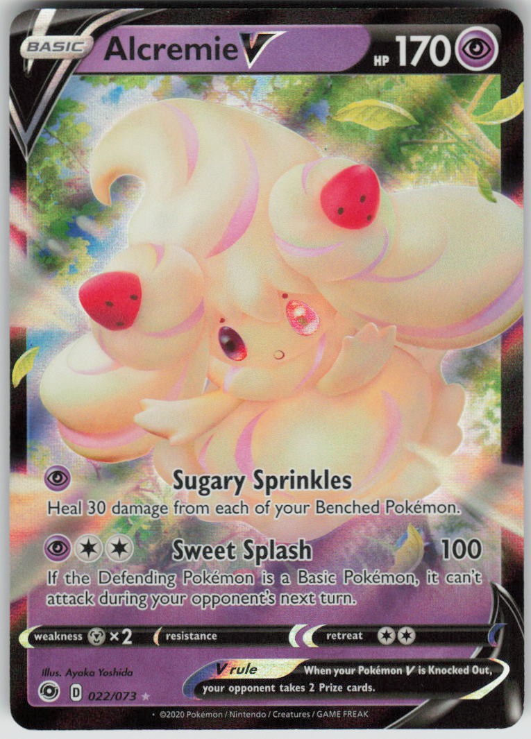 Pokemon Alcremie V Holo Ultra Rare Champion's Path 22/73 NM