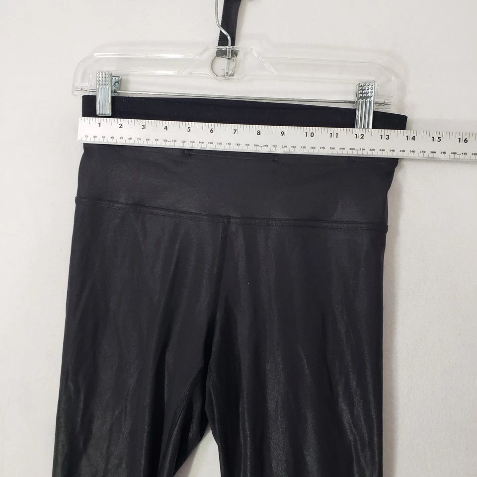 Lululemon Power Position Super High Rise Crop 21 英寸女式 6 个黑色箔,有缺陷 — 第 2/4 张图片