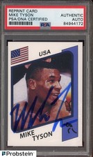 #3 Mike Tyson Signed Boxing Reprint Card PSA/DNA Authentic AUTO