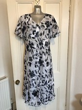 Marvie Ladies Wedding Outfit Blue Floral Print Size 18 Very Good Condition