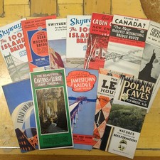 Lot Of 12 Vintage Travel Brochures Maps Guides 1940s Canada NY New England